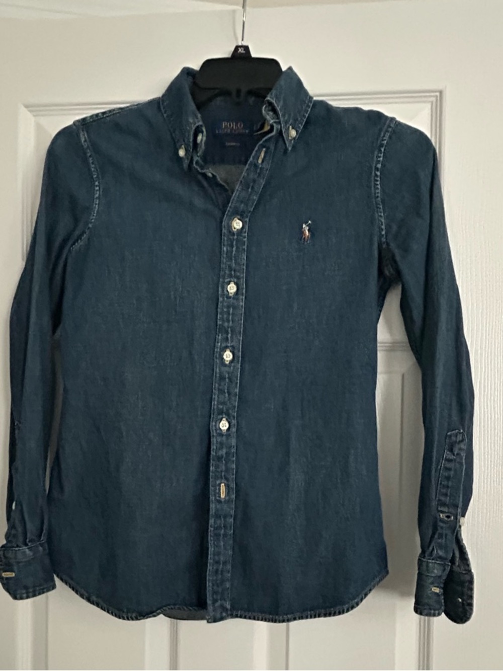 Polo Ralph Lauren Denim Button Down Shirt Small Custom Fit Classic Blue